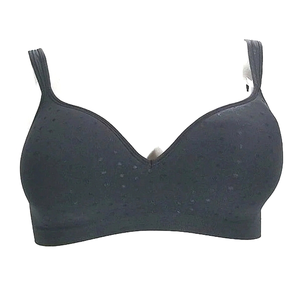 Bali 3463 Comfort Revolution Wire Free Bra Black Dot NWT New with Tags - Picture 2 of 6